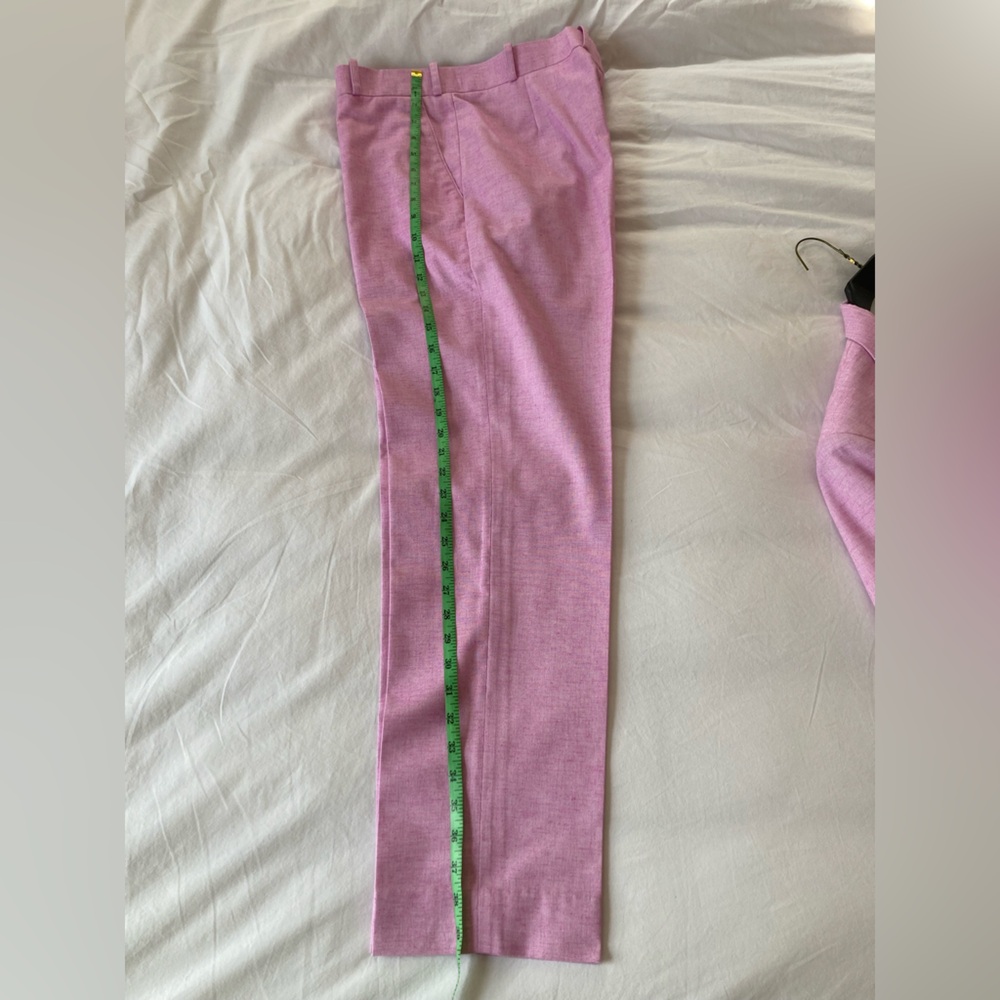 Men Linen Suit, 2 Piece - Pink - Picture 12 of 14